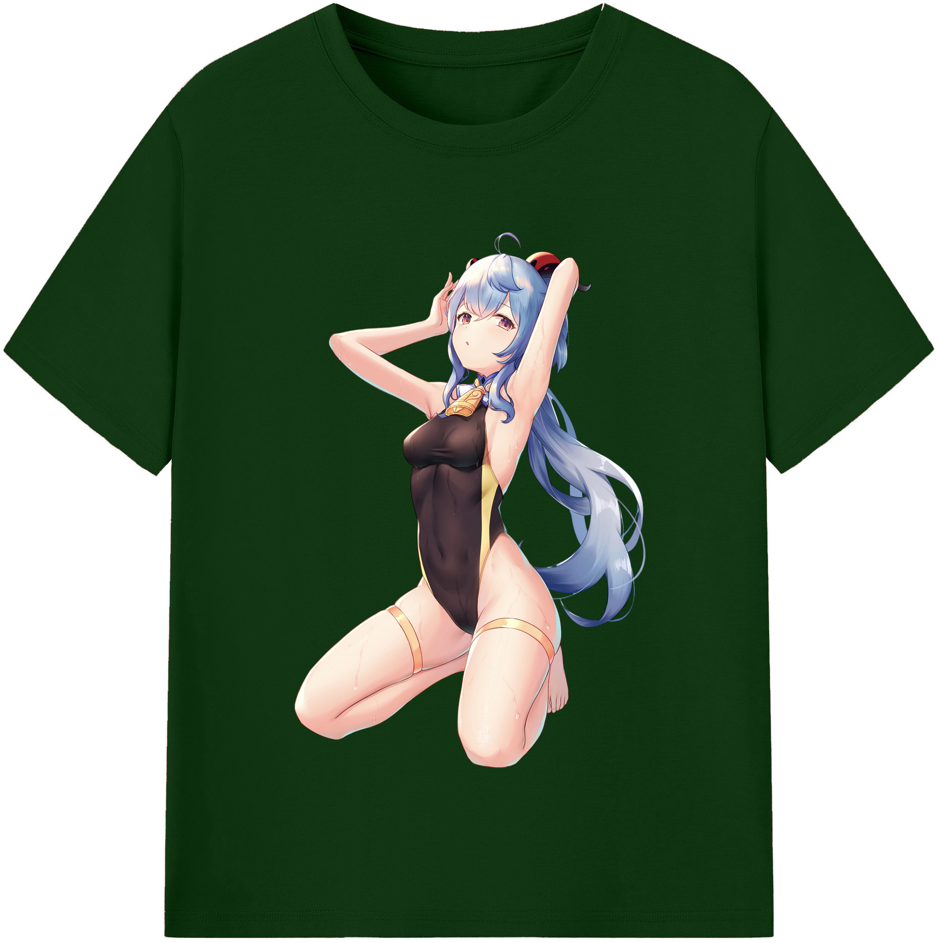 げんし神 甘雨 かんう genshin Ganyu 綿100％半袖Tシャツ（フロントプリント）